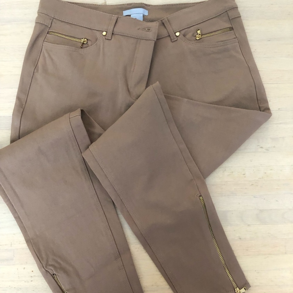 Tan jeans with gold hardware worn only once!